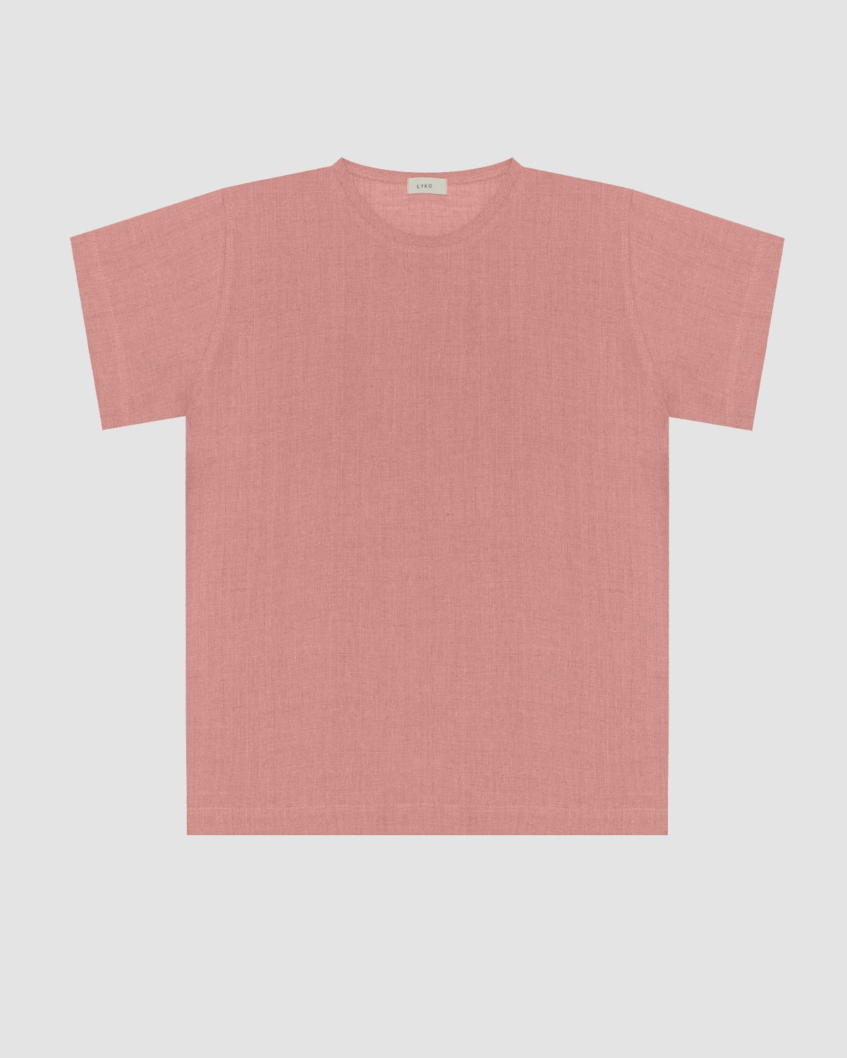 Lniany t-shirt w kolorze różowym