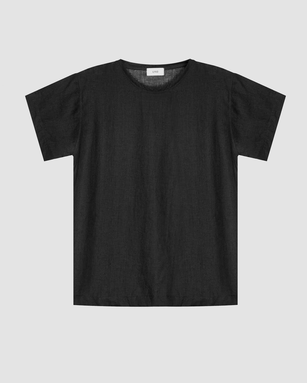 Lniany t-shirt w kolorze czarnym